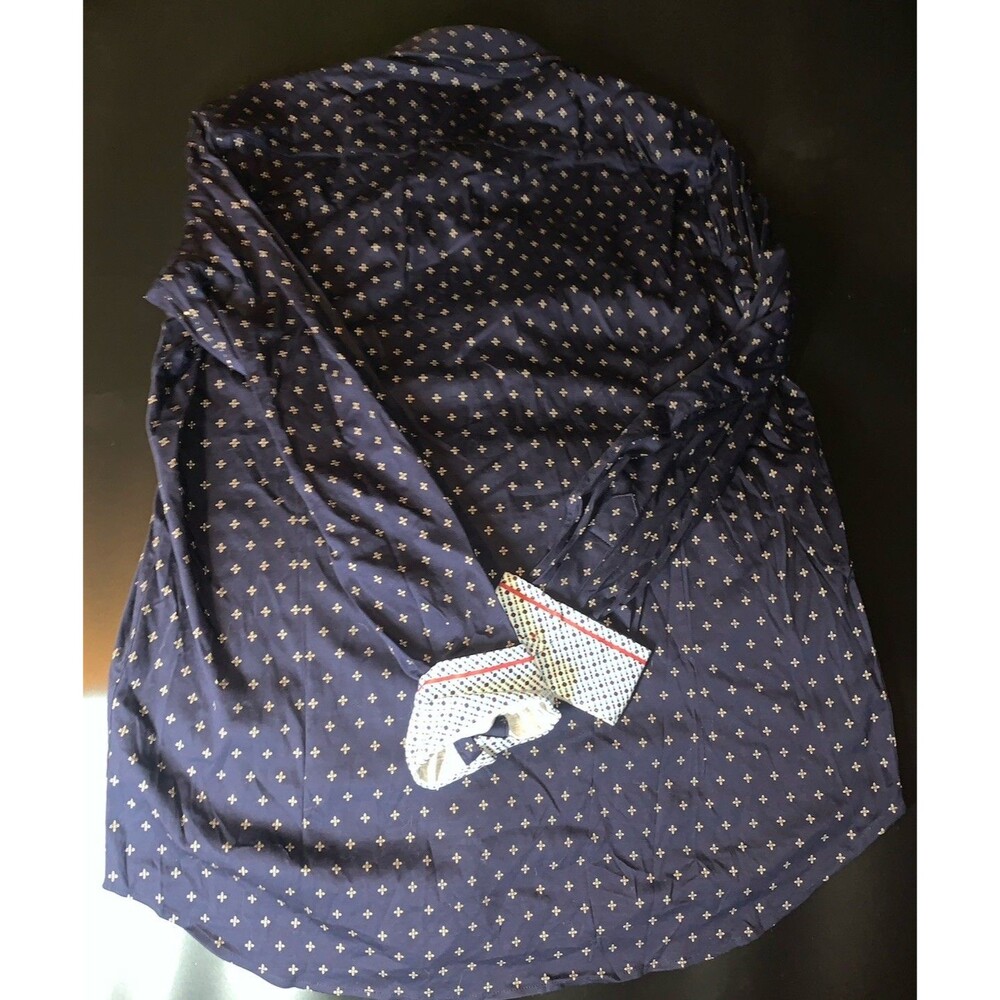 Butter Cloth Shirt Mens L Blue Long Sleeve Button Up Casual Flip Cuff - Picture 2 of 9